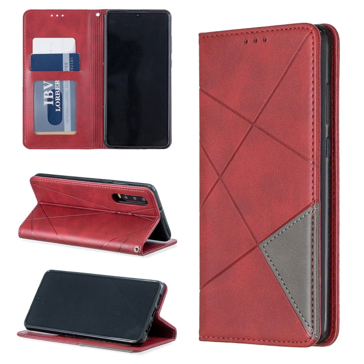 Rhombus Texture Horizontal Flip Magnetic Leather Case with Holder & Card Slots For Huawei P30
