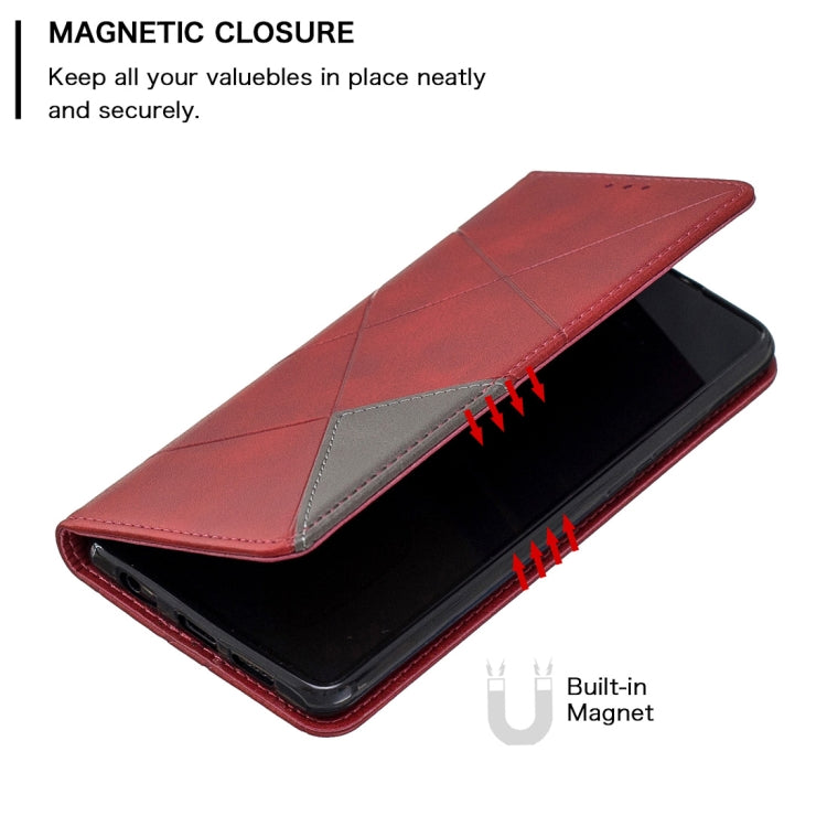 Rhombus Texture Horizontal Flip Magnetic Leather Case with Holder & Card Slots For Huawei P30