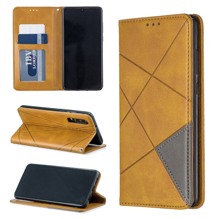 Rhombus Texture Horizontal Flip Magnetic Leather Case with Holder & Card Slots For Huawei P30