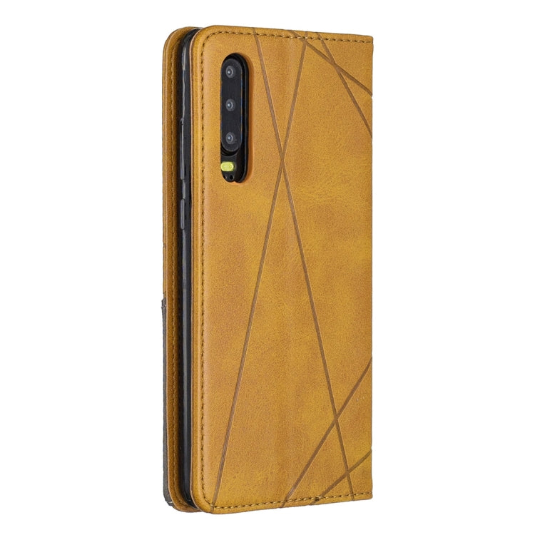 Rhombus Texture Horizontal Flip Magnetic Leather Case with Holder & Card Slots For Huawei P30