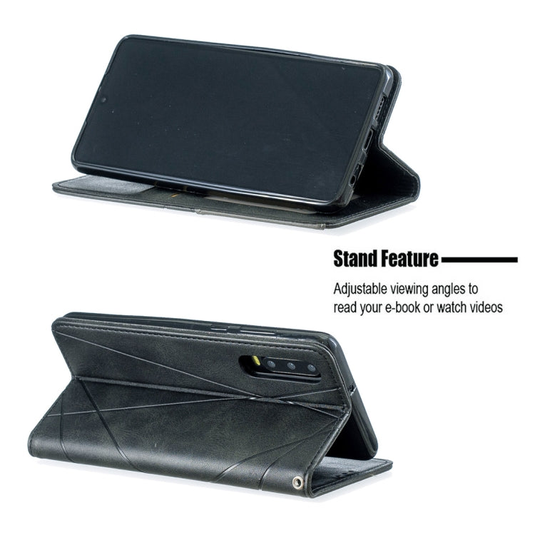 Rhombus Texture Horizontal Flip Magnetic Leather Case with Holder & Card Slots For Huawei P30