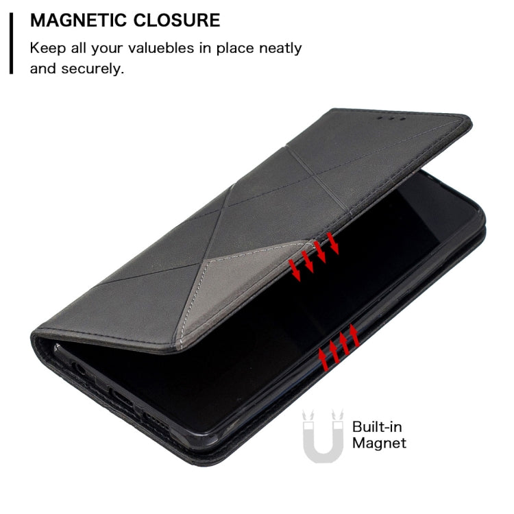 Rhombus Texture Horizontal Flip Magnetic Leather Case with Holder & Card Slots For Huawei P30