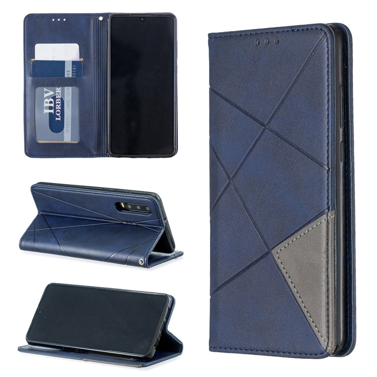 Rhombus Texture Horizontal Flip Magnetic Leather Case with Holder & Card Slots For Huawei P30