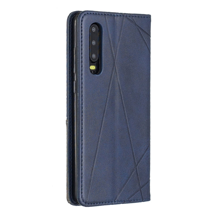 Rhombus Texture Horizontal Flip Magnetic Leather Case with Holder & Card Slots For Huawei P30