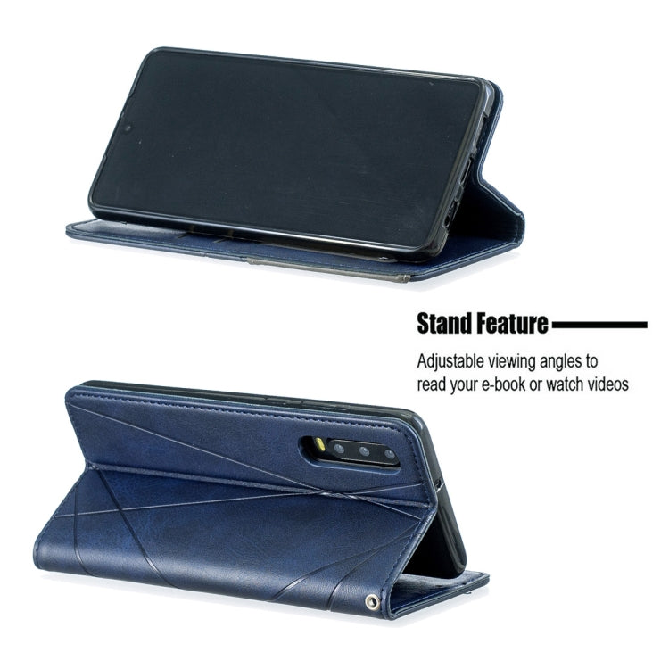 Rhombus Texture Horizontal Flip Magnetic Leather Case with Holder & Card Slots For Huawei P30