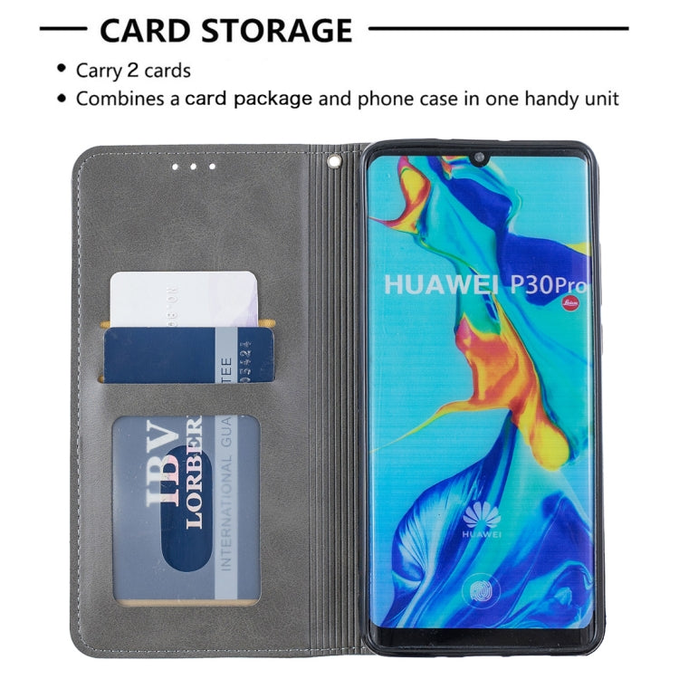 Rhombus Texture Horizontal Flip Magnetic Leather Case with Holder & Card Slots For Huawei P30 Pro