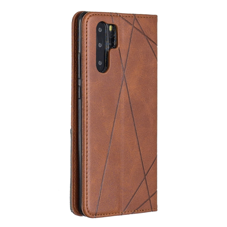 Rhombus Texture Horizontal Flip Magnetic Leather Case with Holder & Card Slots For Huawei P30 Pro