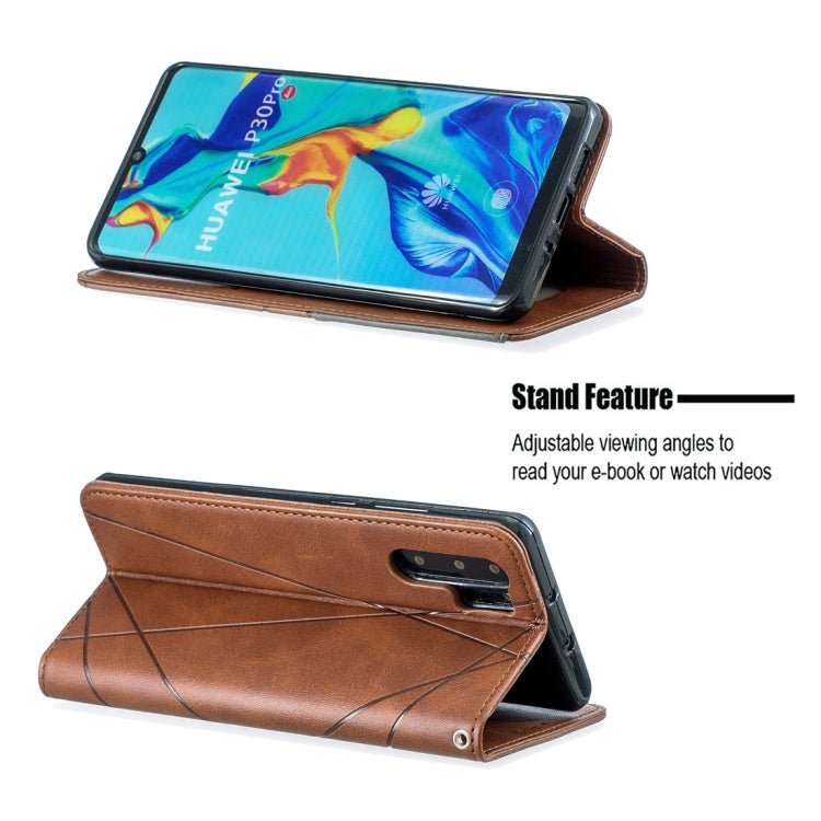 Rhombus Texture Horizontal Flip Magnetic Leather Case with Holder & Card Slots For Huawei P30 Pro