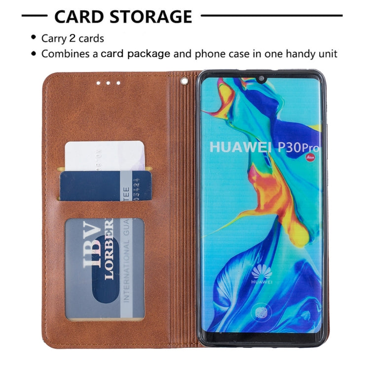 Rhombus Texture Horizontal Flip Magnetic Leather Case with Holder & Card Slots For Huawei P30 Pro
