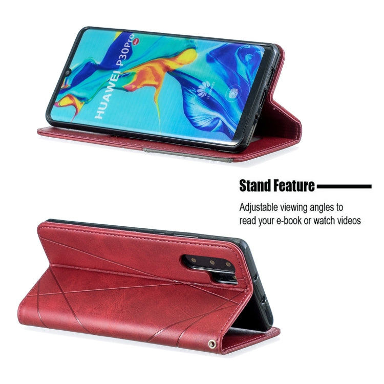 Rhombus Texture Horizontal Flip Magnetic Leather Case with Holder & Card Slots For Huawei P30 Pro