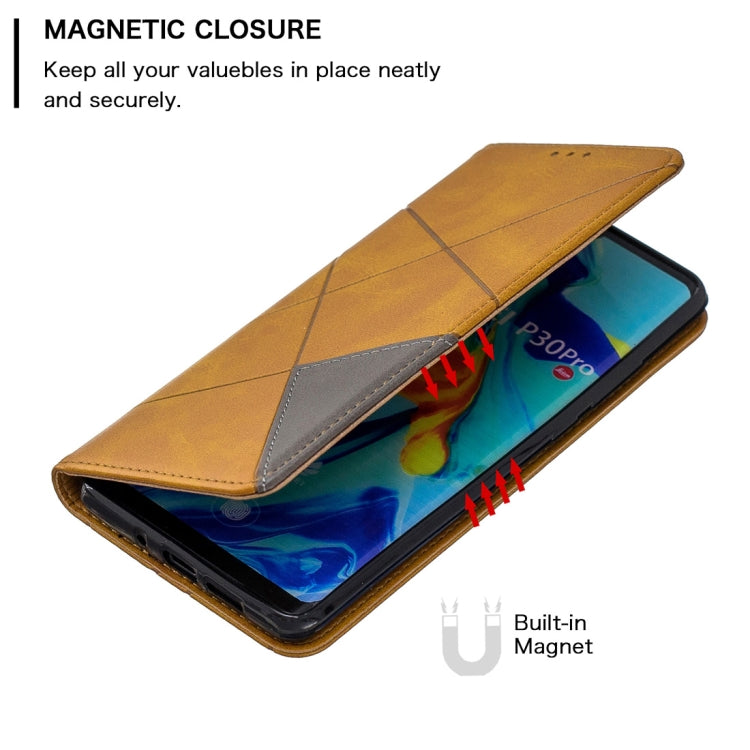 Rhombus Texture Horizontal Flip Magnetic Leather Case with Holder & Card Slots For Huawei P30 Pro