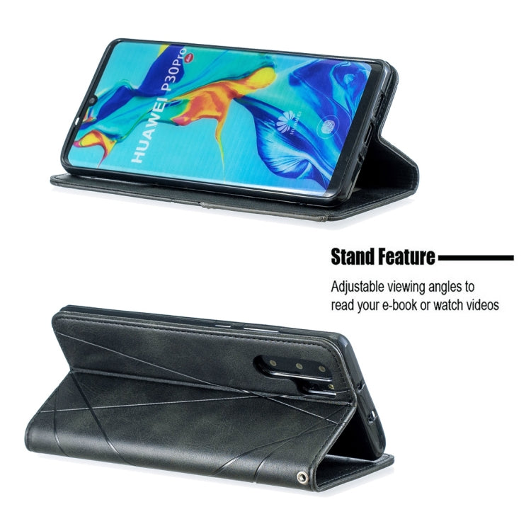 Rhombus Texture Horizontal Flip Magnetic Leather Case with Holder & Card Slots For Huawei P30 Pro
