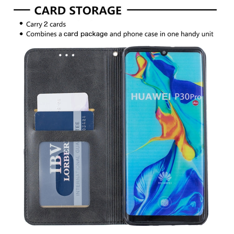 Rhombus Texture Horizontal Flip Magnetic Leather Case with Holder & Card Slots For Huawei P30 Pro