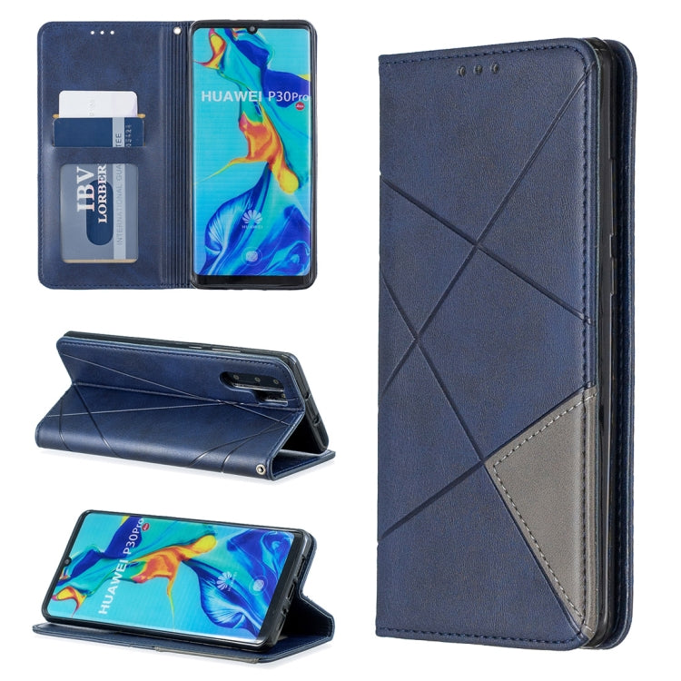 Rhombus Texture Horizontal Flip Magnetic Leather Case with Holder & Card Slots For Huawei P30 Pro