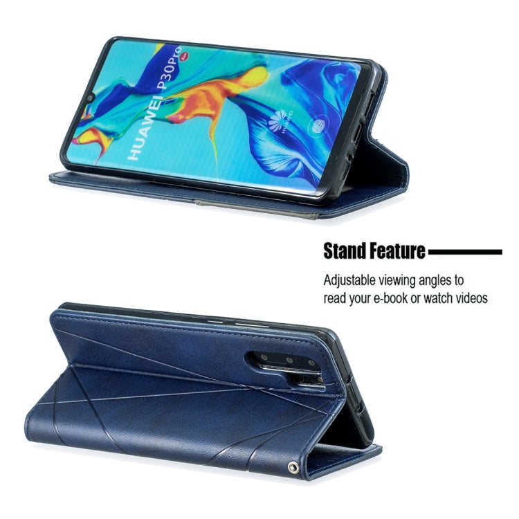 Rhombus Texture Horizontal Flip Magnetic Leather Case with Holder & Card Slots For Huawei P30 Pro