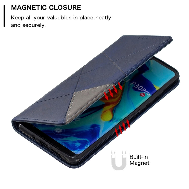 Rhombus Texture Horizontal Flip Magnetic Leather Case with Holder & Card Slots For Huawei P30 Pro