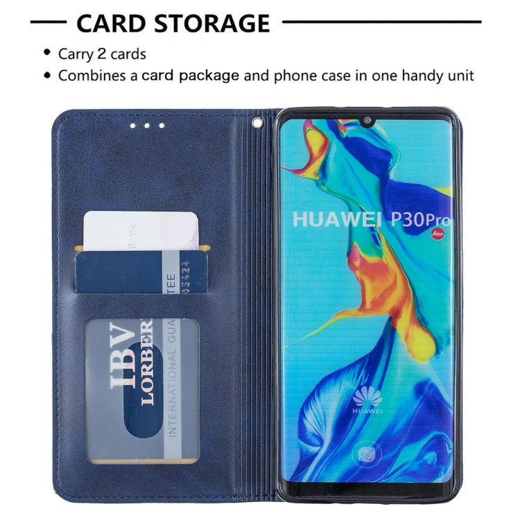 Rhombus Texture Horizontal Flip Magnetic Leather Case with Holder & Card Slots For Huawei P30 Pro