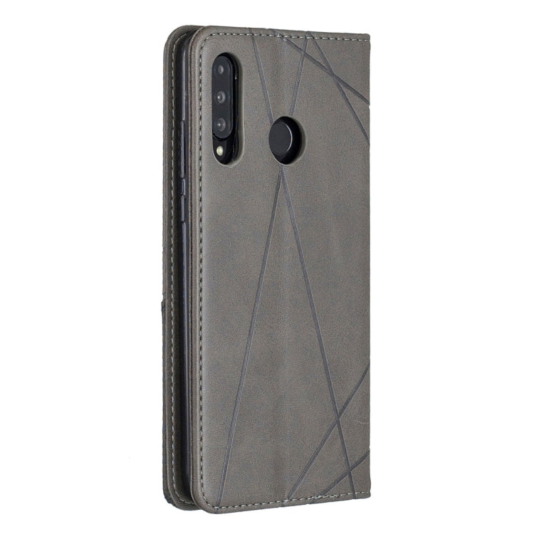 Rhombus Texture Horizontal Flip Magnetic Leather Case with Holder & Card Slots For Huawei P30 lite / nova 4e
