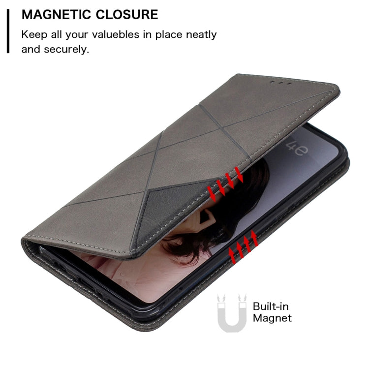 Rhombus Texture Horizontal Flip Magnetic Leather Case with Holder & Card Slots For Huawei P30 lite / nova 4e