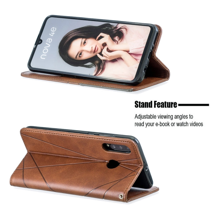 Rhombus Texture Horizontal Flip Magnetic Leather Case with Holder & Card Slots For Huawei P30 lite / nova 4e