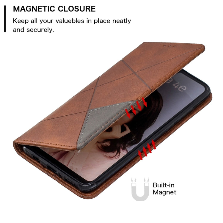 Rhombus Texture Horizontal Flip Magnetic Leather Case with Holder & Card Slots For Huawei P30 lite / nova 4e