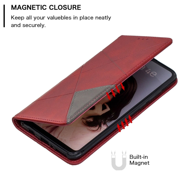 Rhombus Texture Horizontal Flip Magnetic Leather Case with Holder & Card Slots For Huawei P30 lite / nova 4e