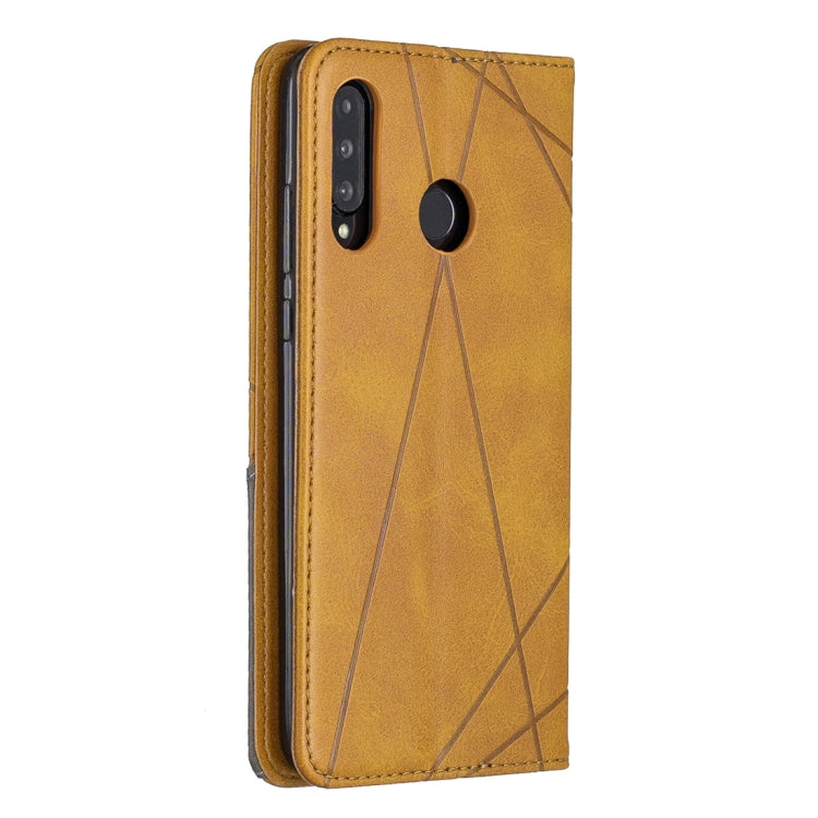 Rhombus Texture Horizontal Flip Magnetic Leather Case with Holder & Card Slots For Huawei P30 lite / nova 4e