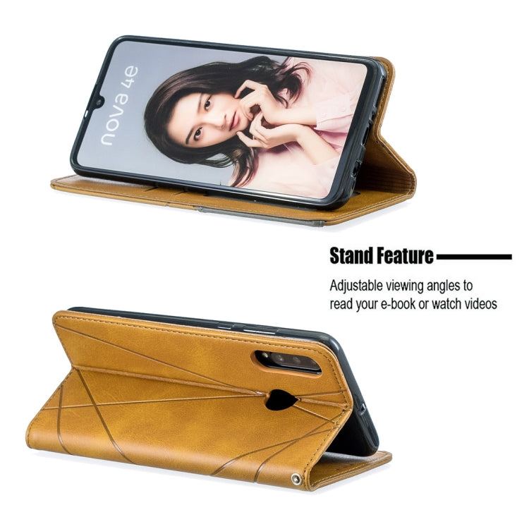 Rhombus Texture Horizontal Flip Magnetic Leather Case with Holder & Card Slots For Huawei P30 lite / nova 4e
