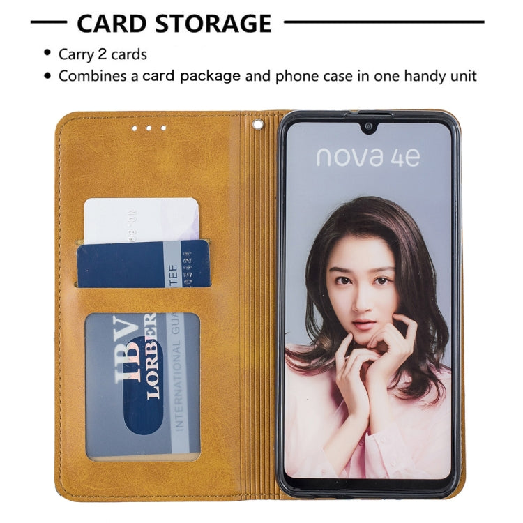 Rhombus Texture Horizontal Flip Magnetic Leather Case with Holder & Card Slots For Huawei P30 lite / nova 4e
