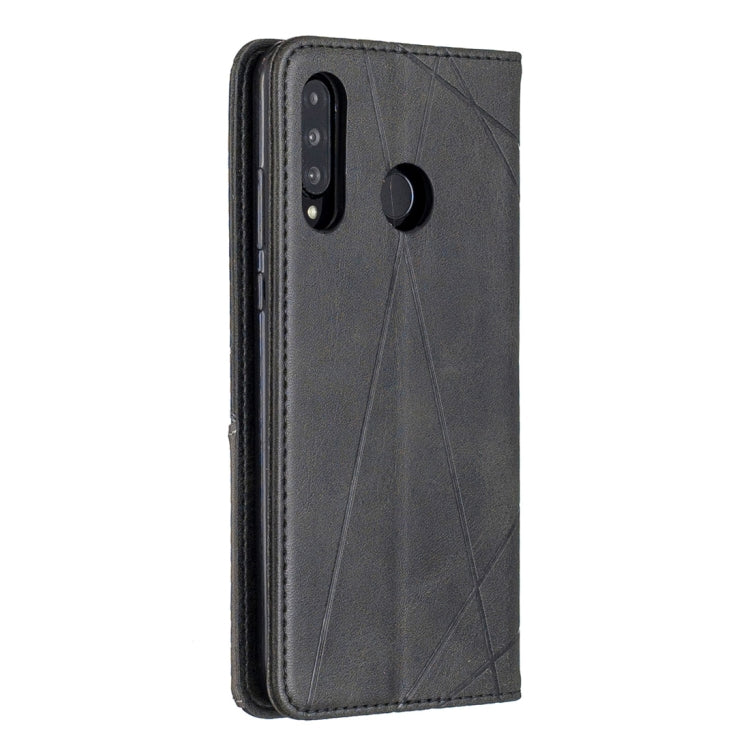 Rhombus Texture Horizontal Flip Magnetic Leather Case with Holder & Card Slots For Huawei P30 lite / nova 4e