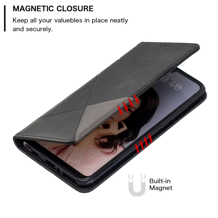 Rhombus Texture Horizontal Flip Magnetic Leather Case with Holder & Card Slots For Huawei P30 lite / nova 4e