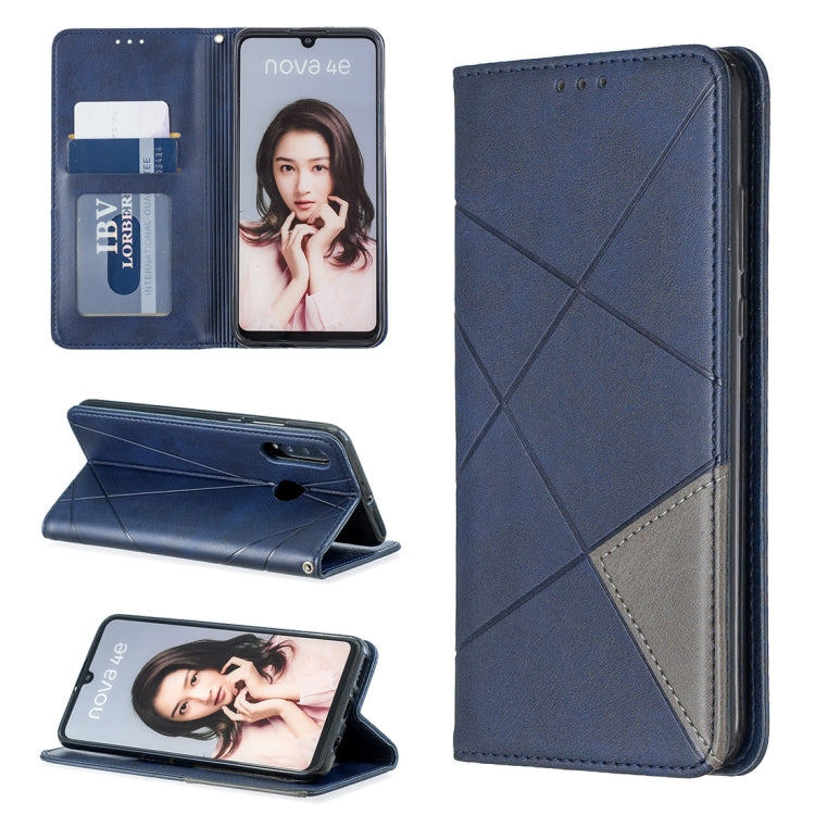Rhombus Texture Horizontal Flip Magnetic Leather Case with Holder & Card Slots For Huawei P30 lite / nova 4e