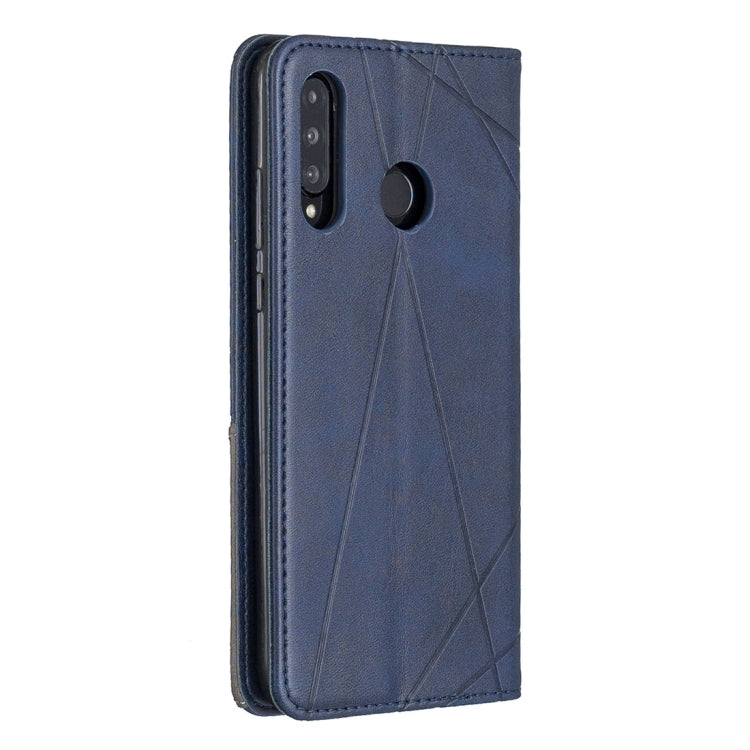 Rhombus Texture Horizontal Flip Magnetic Leather Case with Holder & Card Slots For Huawei P30 lite / nova 4e