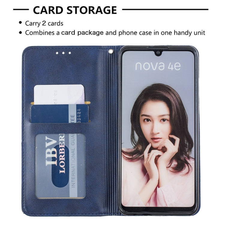 Rhombus Texture Horizontal Flip Magnetic Leather Case with Holder & Card Slots For Huawei P30 lite / nova 4e