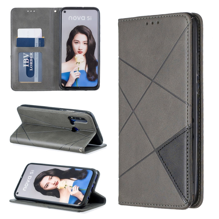 Rhombus Texture Horizontal Flip Magnetic Leather Case with Holder & Card Slots For Huawei P20 lite (2019) / nova 5i