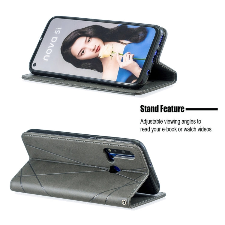 Rhombus Texture Horizontal Flip Magnetic Leather Case with Holder & Card Slots For Huawei P20 lite (2019) / nova 5i