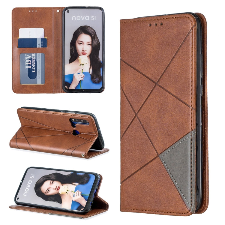 Rhombus Texture Horizontal Flip Magnetic Leather Case with Holder & Card Slots For Huawei P20 lite (2019) / nova 5i