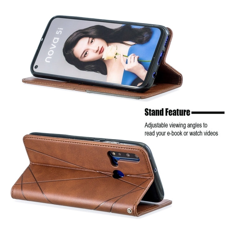 Rhombus Texture Horizontal Flip Magnetic Leather Case with Holder & Card Slots For Huawei P20 lite (2019) / nova 5i