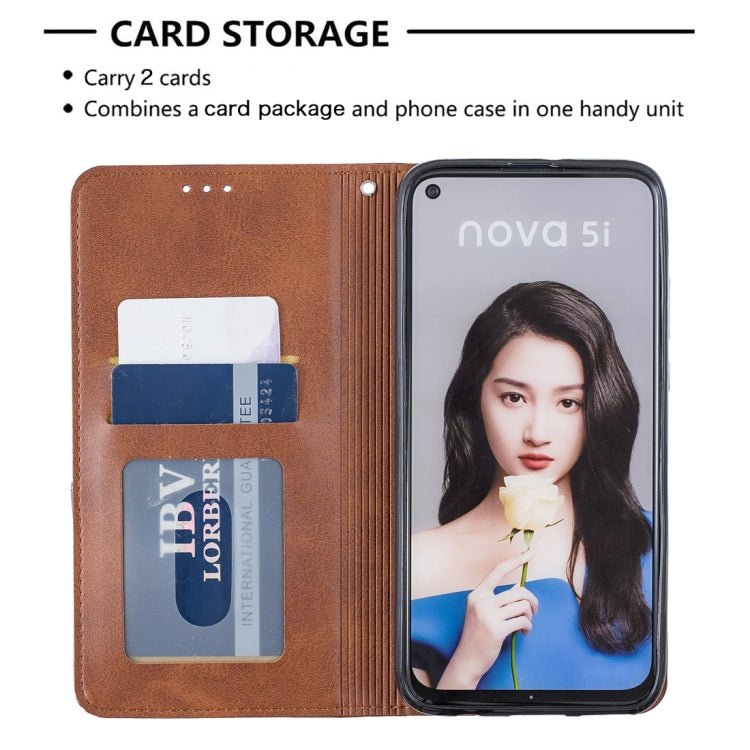 Rhombus Texture Horizontal Flip Magnetic Leather Case with Holder & Card Slots For Huawei P20 lite (2019) / nova 5i