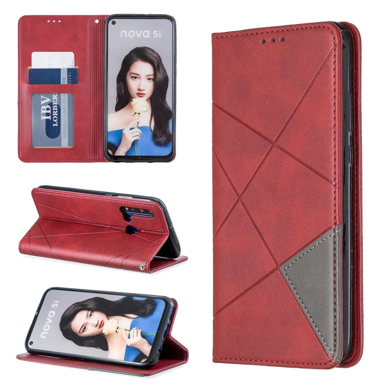 Rhombus Texture Horizontal Flip Magnetic Leather Case with Holder & Card Slots For Huawei P20 lite (2019) / nova 5i