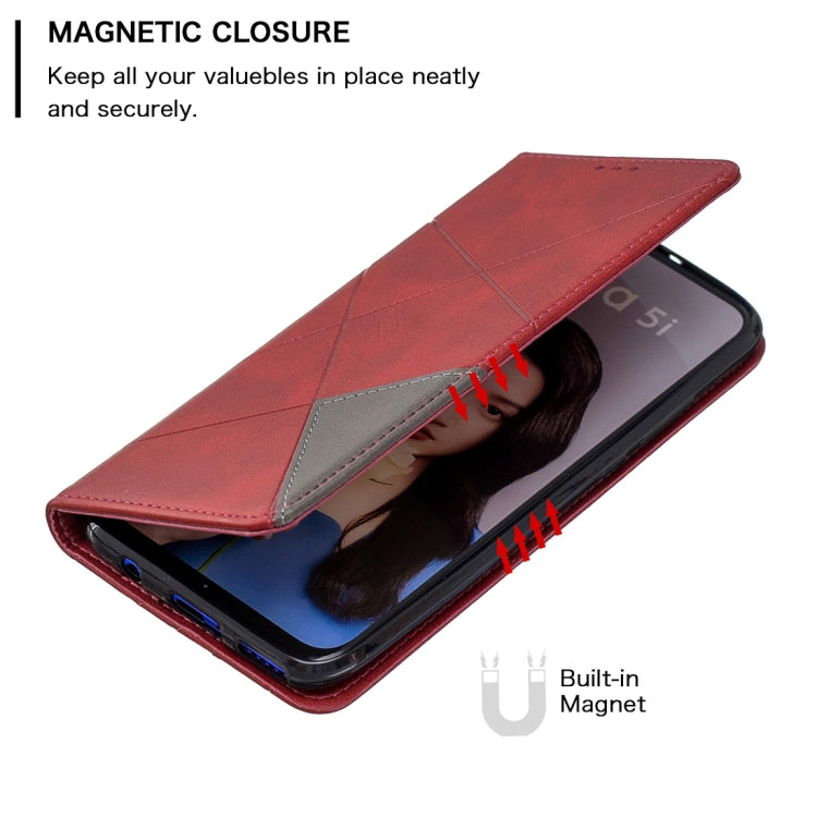 Rhombus Texture Horizontal Flip Magnetic Leather Case with Holder & Card Slots For Huawei P20 lite (2019) / nova 5i