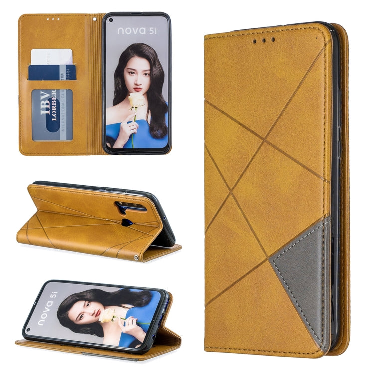 Rhombus Texture Horizontal Flip Magnetic Leather Case with Holder & Card Slots For Huawei P20 lite (2019) / nova 5i