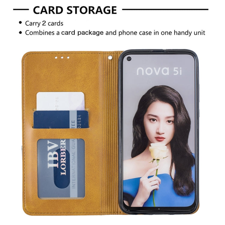 Rhombus Texture Horizontal Flip Magnetic Leather Case with Holder & Card Slots For Huawei P20 lite (2019) / nova 5i