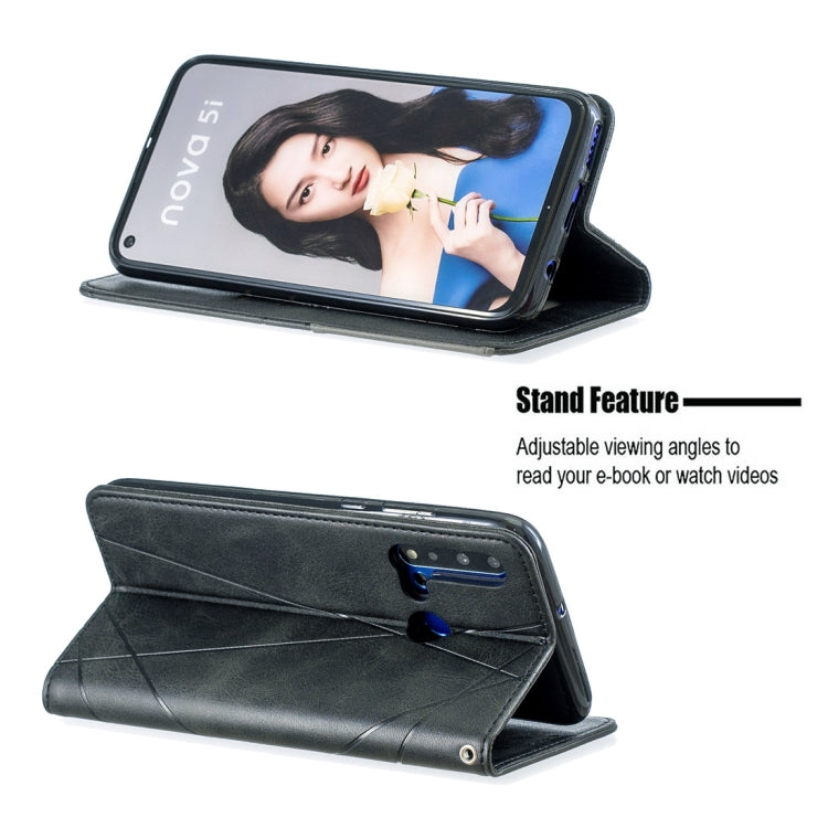 Rhombus Texture Horizontal Flip Magnetic Leather Case with Holder & Card Slots For Huawei P20 lite (2019) / nova 5i