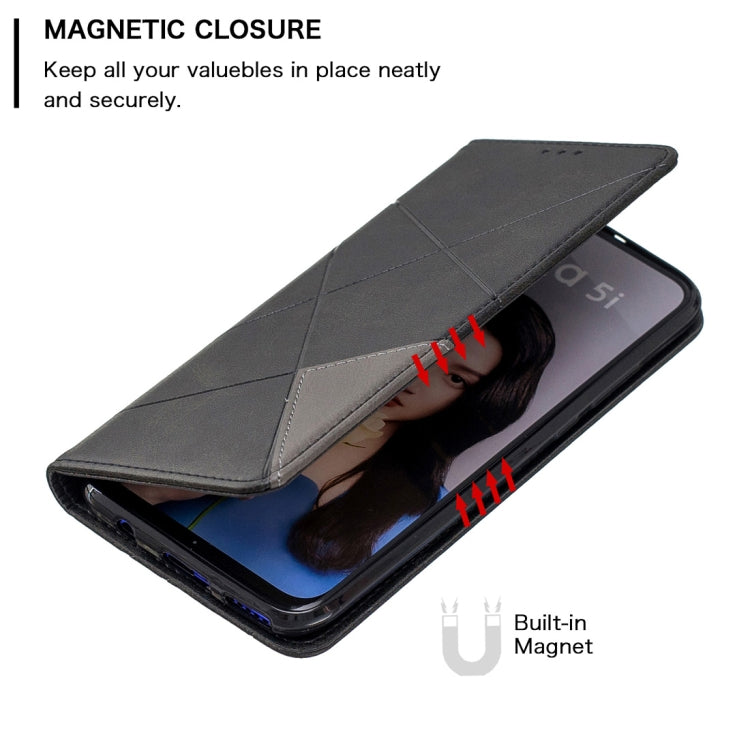 Rhombus Texture Horizontal Flip Magnetic Leather Case with Holder & Card Slots For Huawei P20 lite (2019) / nova 5i