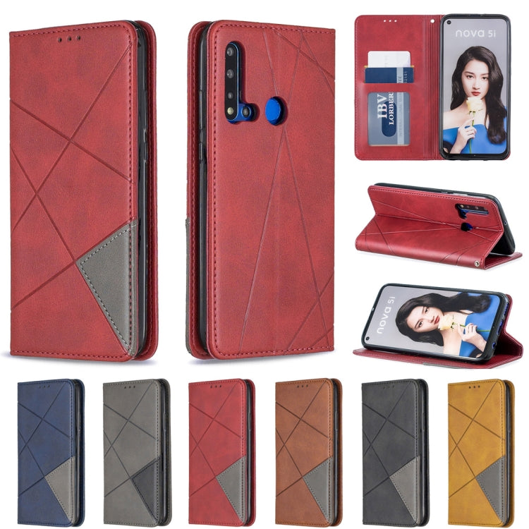Rhombus Texture Horizontal Flip Magnetic Leather Case with Holder & Card Slots For Huawei P20 lite (2019) / nova 5i