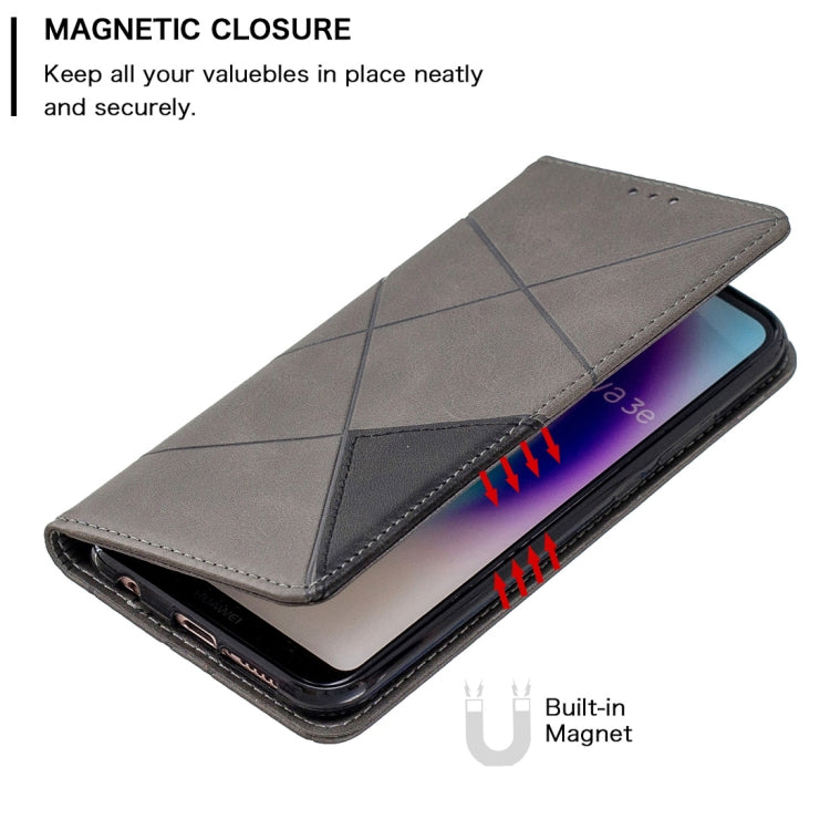 Rhombus Texture Horizontal Flip Magnetic Leather Case with Holder & Card Slots For Huawei P20 lite / nova 3e