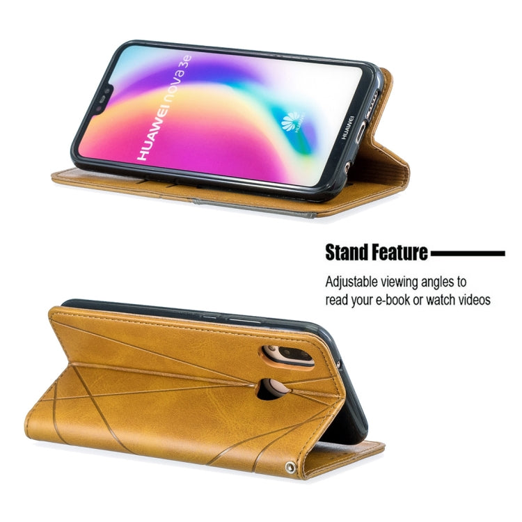 Rhombus Texture Horizontal Flip Magnetic Leather Case with Holder & Card Slots For Huawei P20 lite / nova 3e