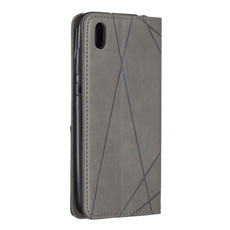 Rhombus Texture Horizontal Flip Magnetic Leather Case with Holder & Card Slots For Huawei Y5 (2019) / Honor 8S