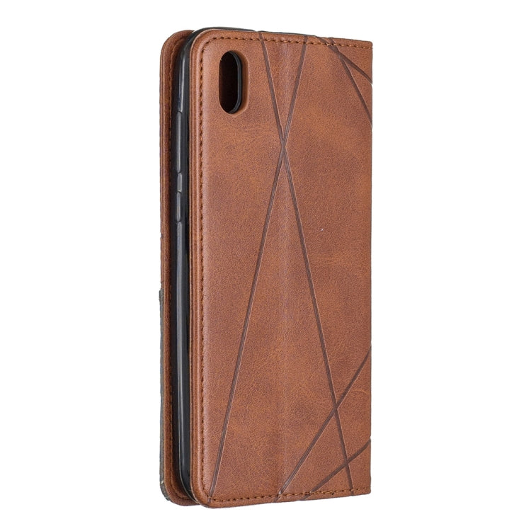 Rhombus Texture Horizontal Flip Magnetic Leather Case with Holder & Card Slots For Huawei Y5 (2019) / Honor 8S